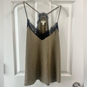 Love On A Hanger Lace Trim Silk Tank - M